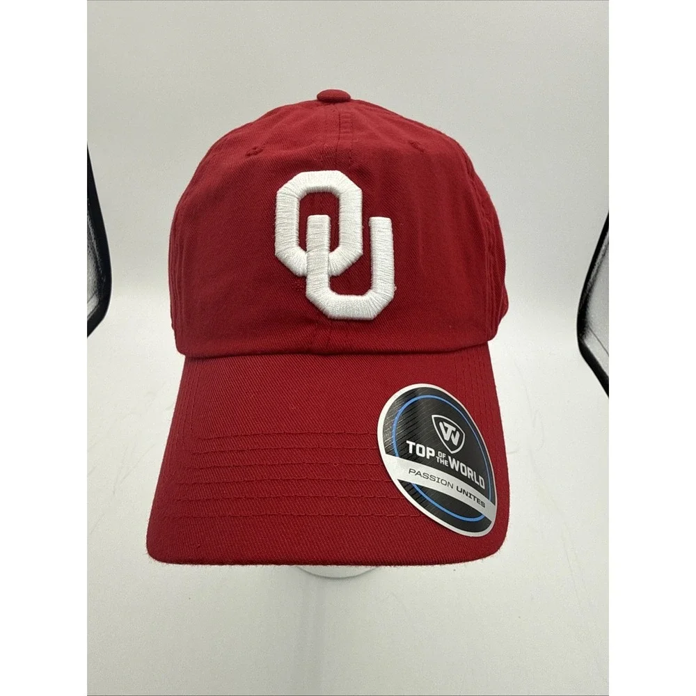 Oklahoma Sooners Men's Top of the World Crimson Staple Adjustable Hat Cap‎